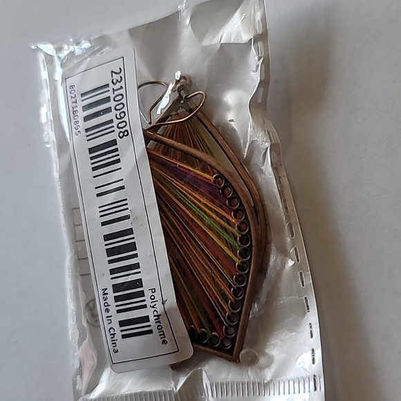 Multi Color Thread Earrings - Picture 6 of 6